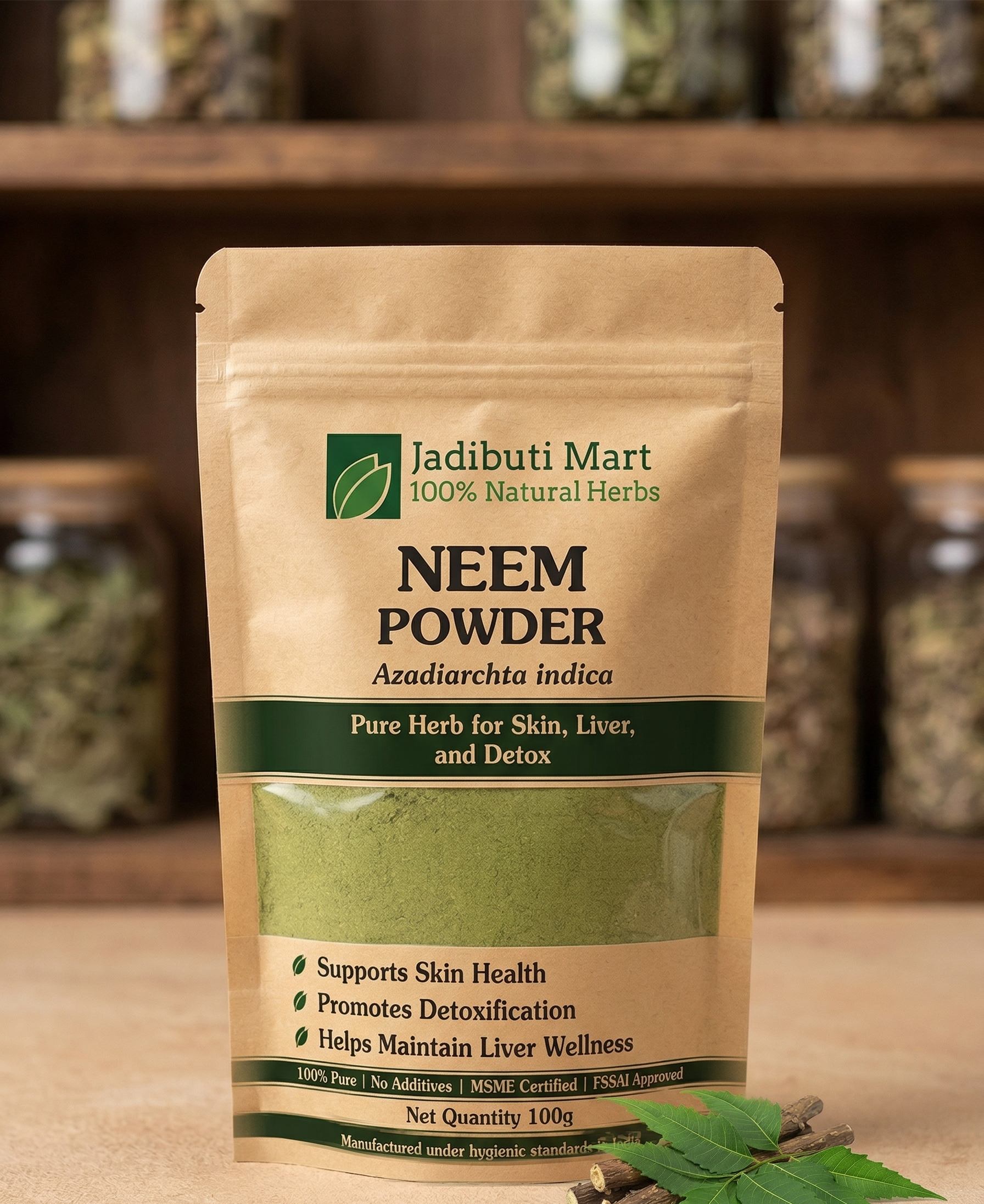 Neem Powder 100g 100% Natural, For Face Pack, Hair Care and Edible Use, Anti Acne, Skin Purifier